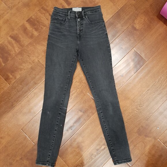 Everlane high rise button fly black skinny jeans - Picture 2 of 11